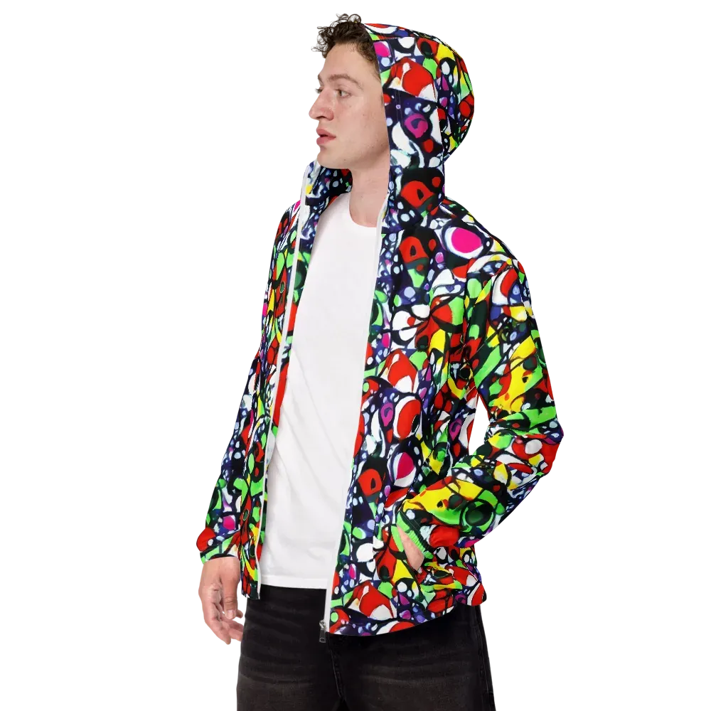 Kaleidoscope Crush on Men's Windbreaker — Left Front