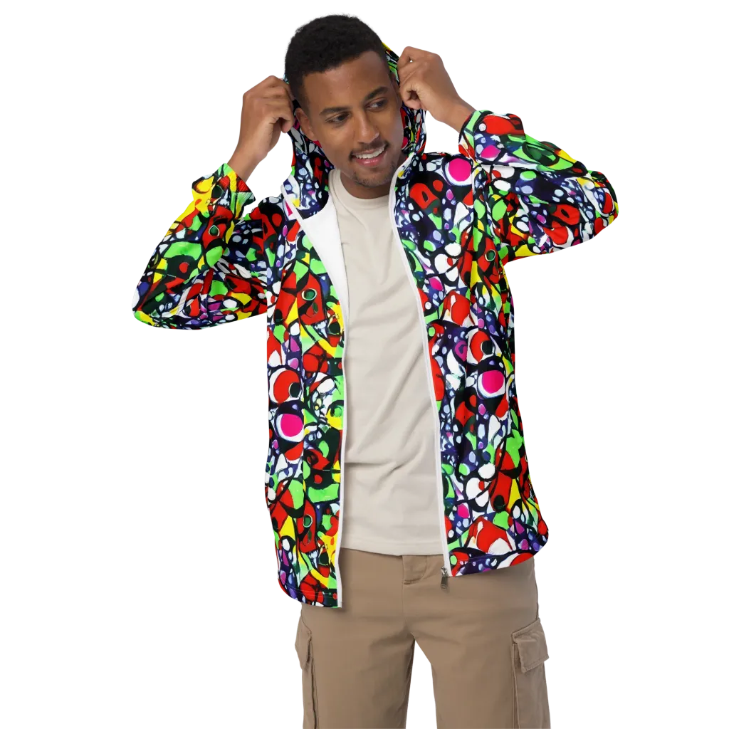 Kaleidoscope Crush on Men's Windbreaker — Front