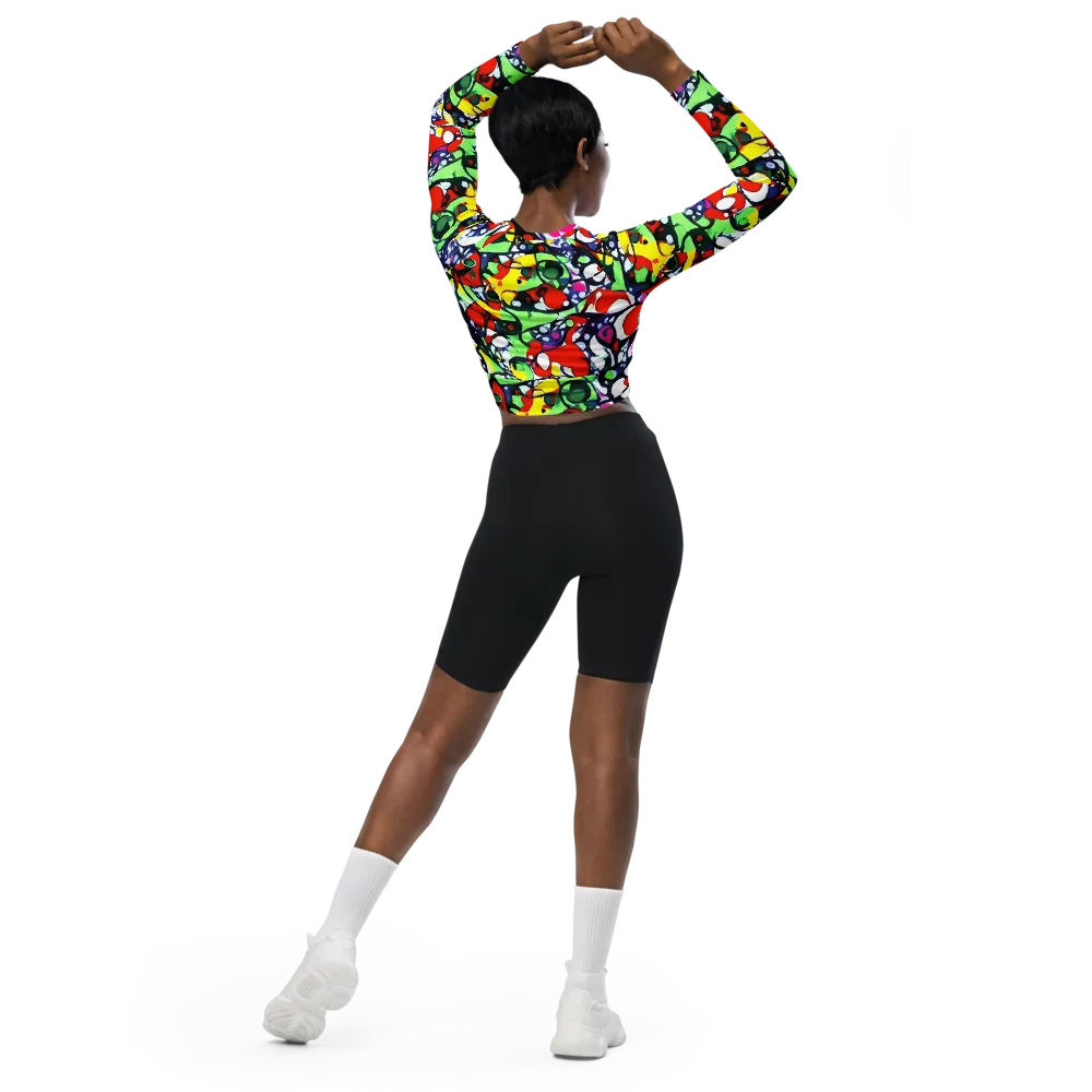Kaleidoscope Crush on Long Sleeve Crop Top — Back