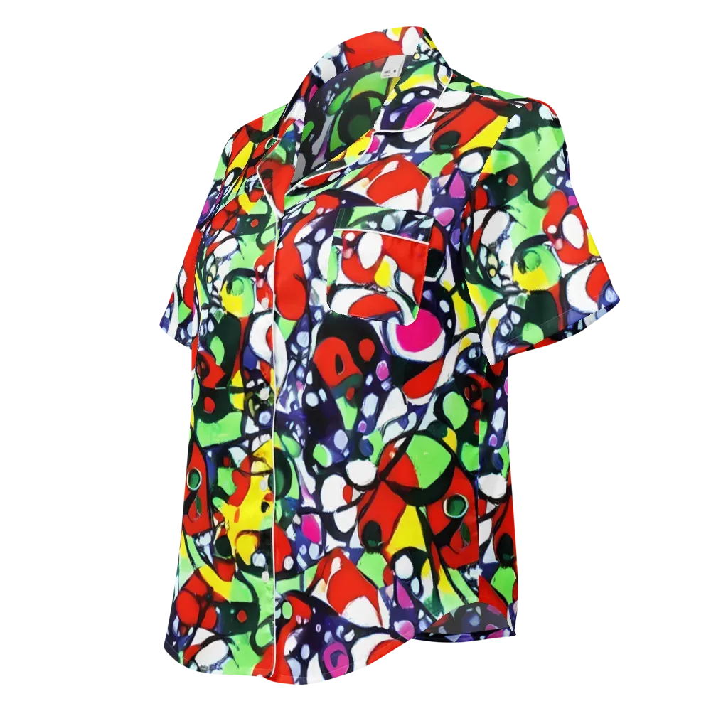Kaleidoscope Crush on Women's Short Sleeve Pajama Top — Left Front