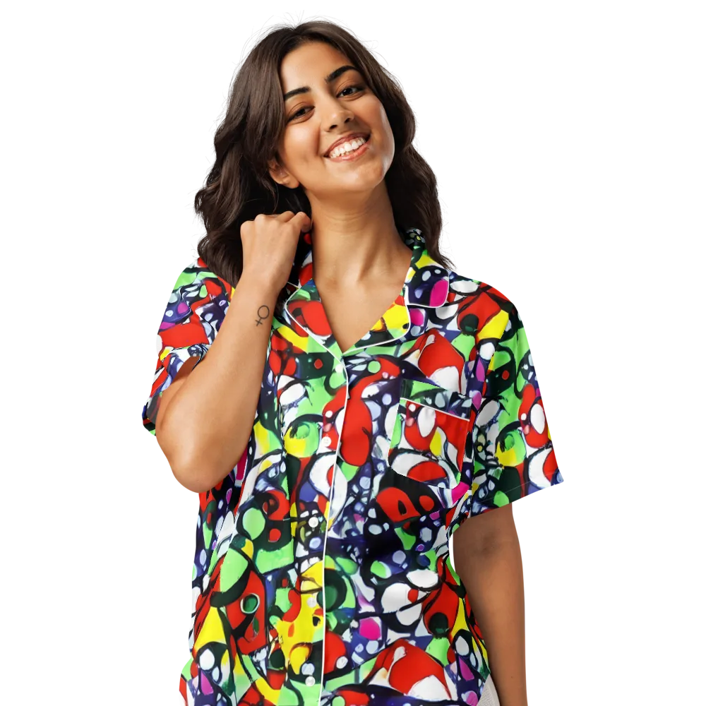 Kaleidoscope Crush on Women's Short Sleeve Pajama Top — Front