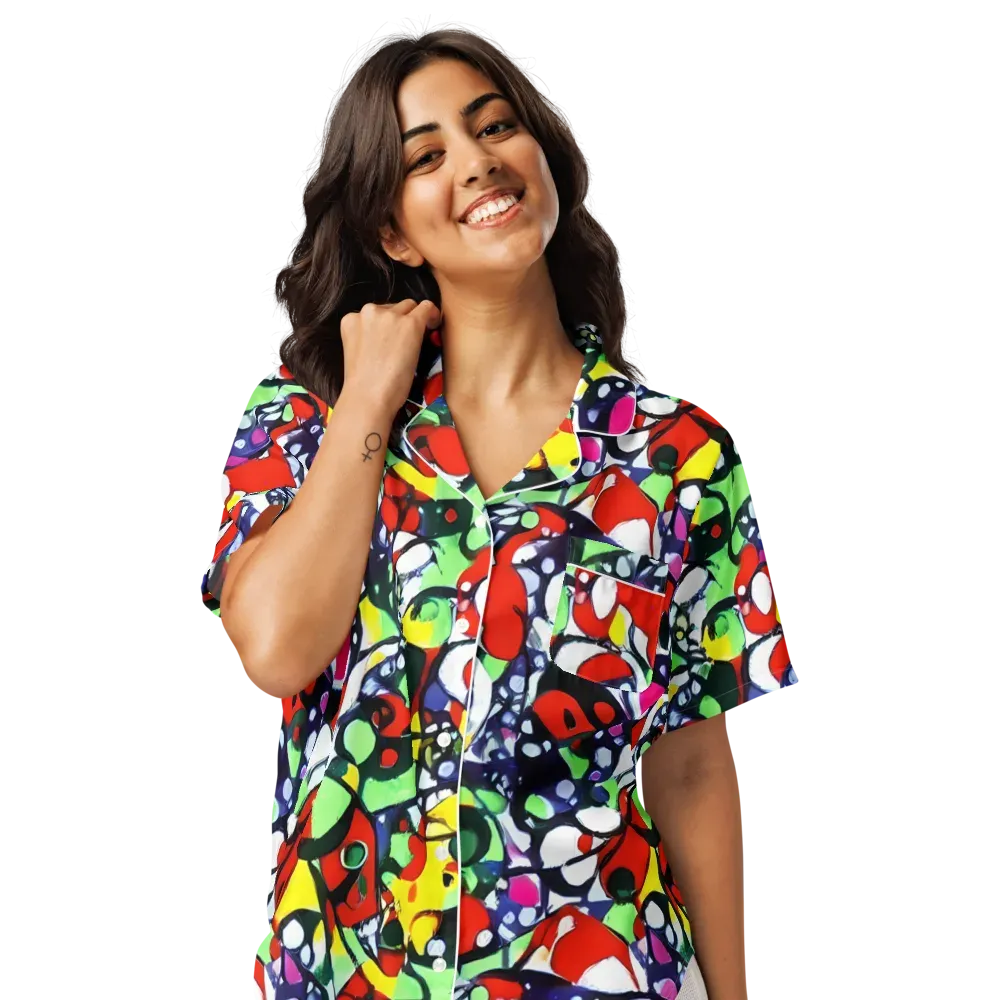 Kaleidoscope Crush on Women's Short Sleeve Pajama Top — Front