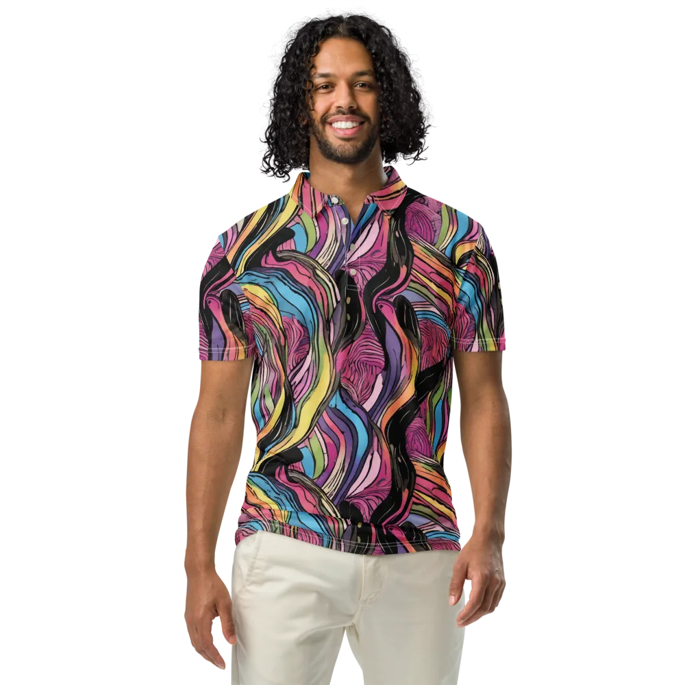Violet Ribbons on Men's Slim Fit Polo Shirt — Front