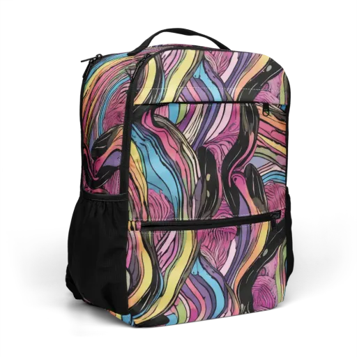 Violet Ribbons on a Utility Backpack