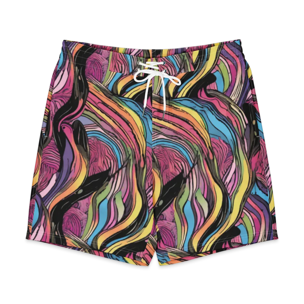 Violet Ribbons on Men's Board Shorts — Front