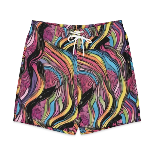 Violet Ribbons on a Men's Board Shorts