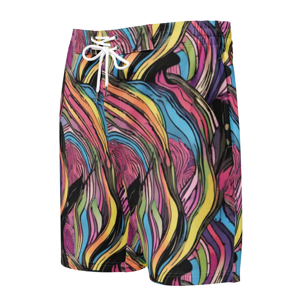 Violet Ribbons on Men's Board Shorts — Front