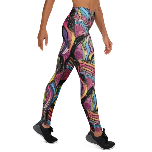 Violet Ribbons on a Yoga Leggings