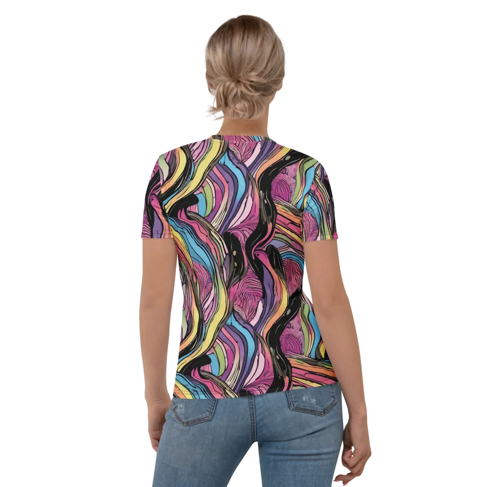 Violet Ribbons on Women's Crew Neck T-Shirt — Back