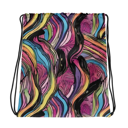Violet Ribbons on a Drawstring Bag