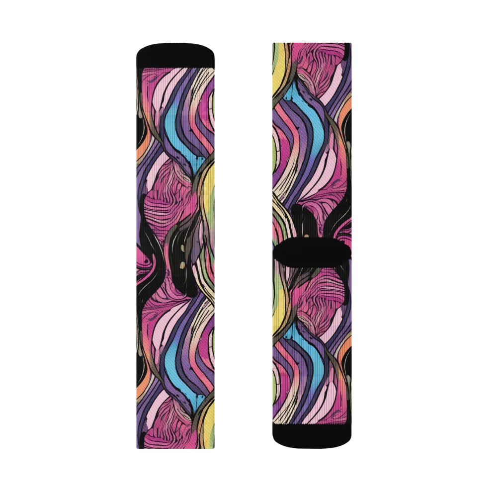 Violet Ribbons on Socks — Left Sock