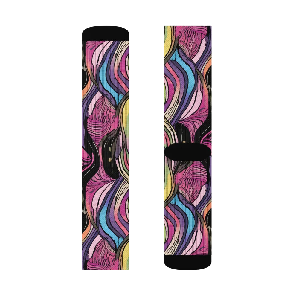 Violet Ribbons on Socks — Right Sock