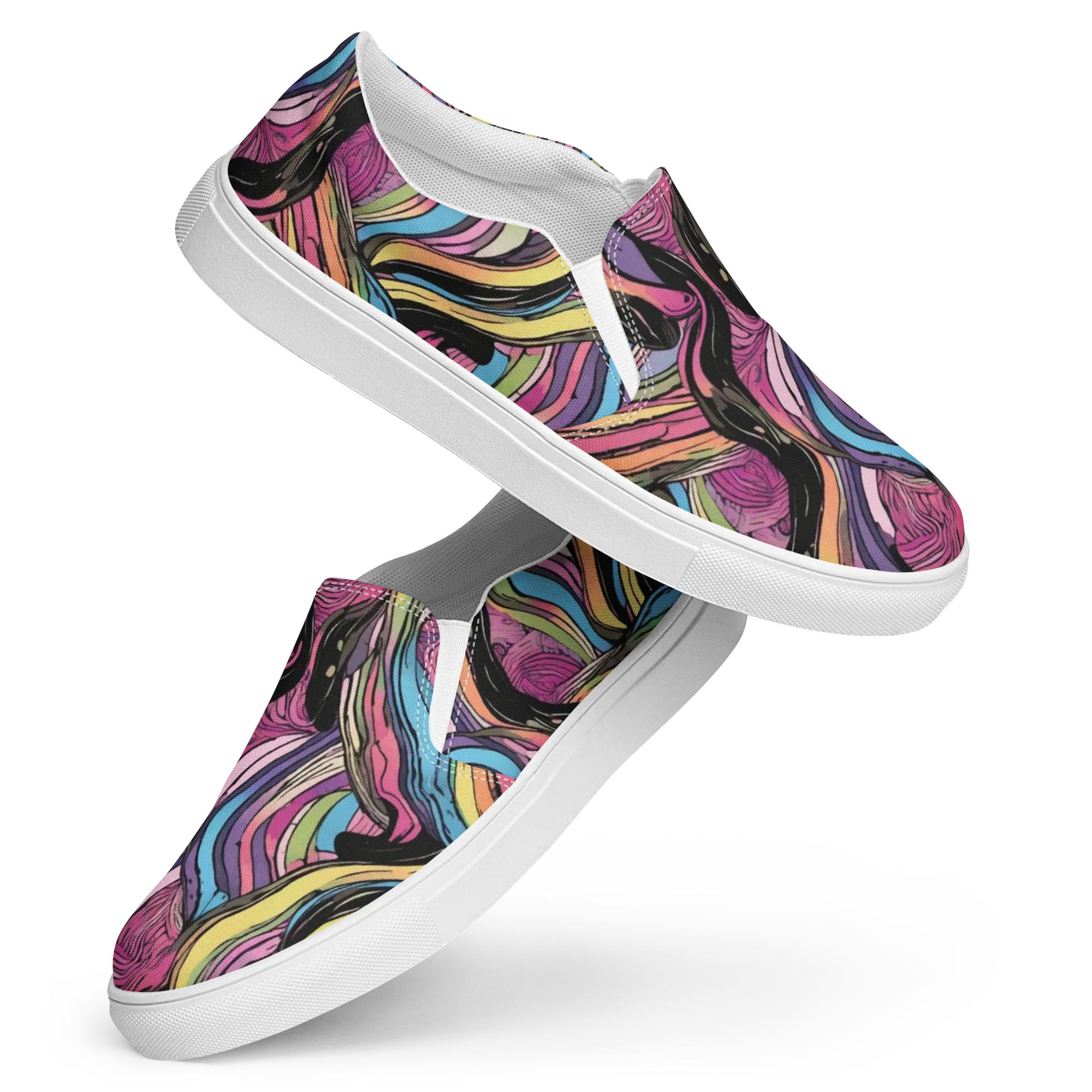 Violet Ribbons on Women's Slip-On Canvas Shoes — Front
