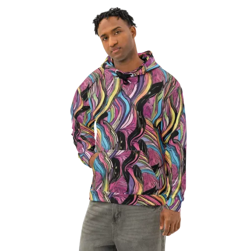 Violet Ribbons on a Cotton Hoodie
