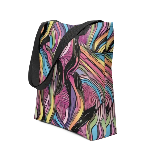 Violet Ribbons on a Tote Bag