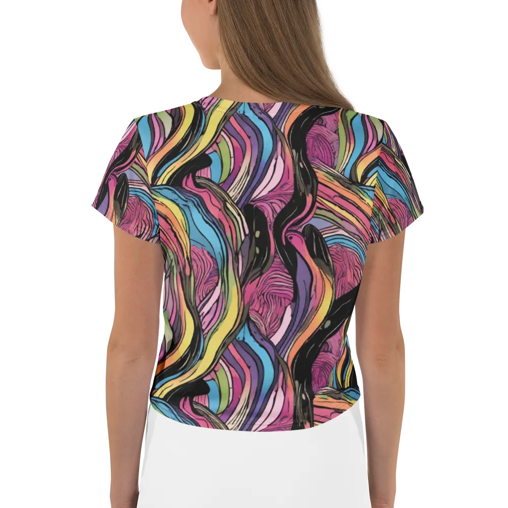 Violet Ribbons on Crop Tee — Back
