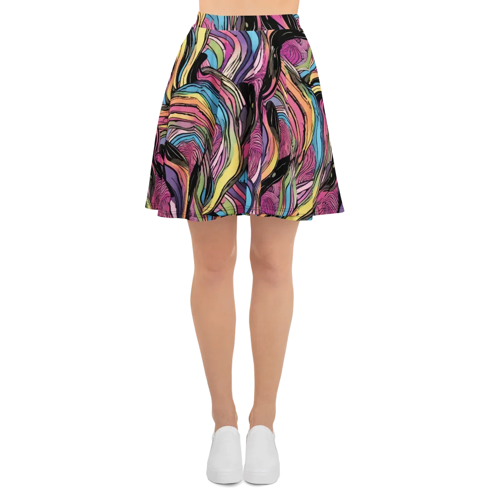 Violet Ribbons on Skater Skirt — Front