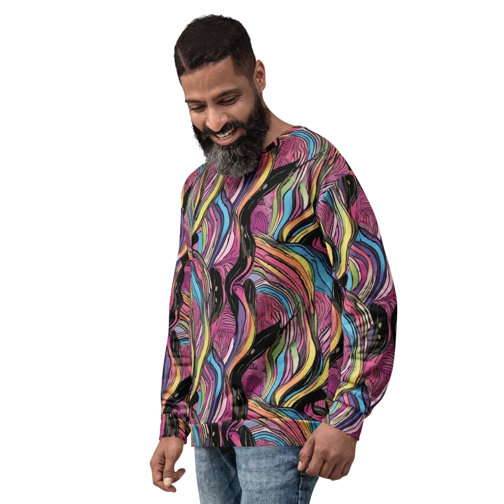 Violet Ribbons on Sweatshirt — Left Front