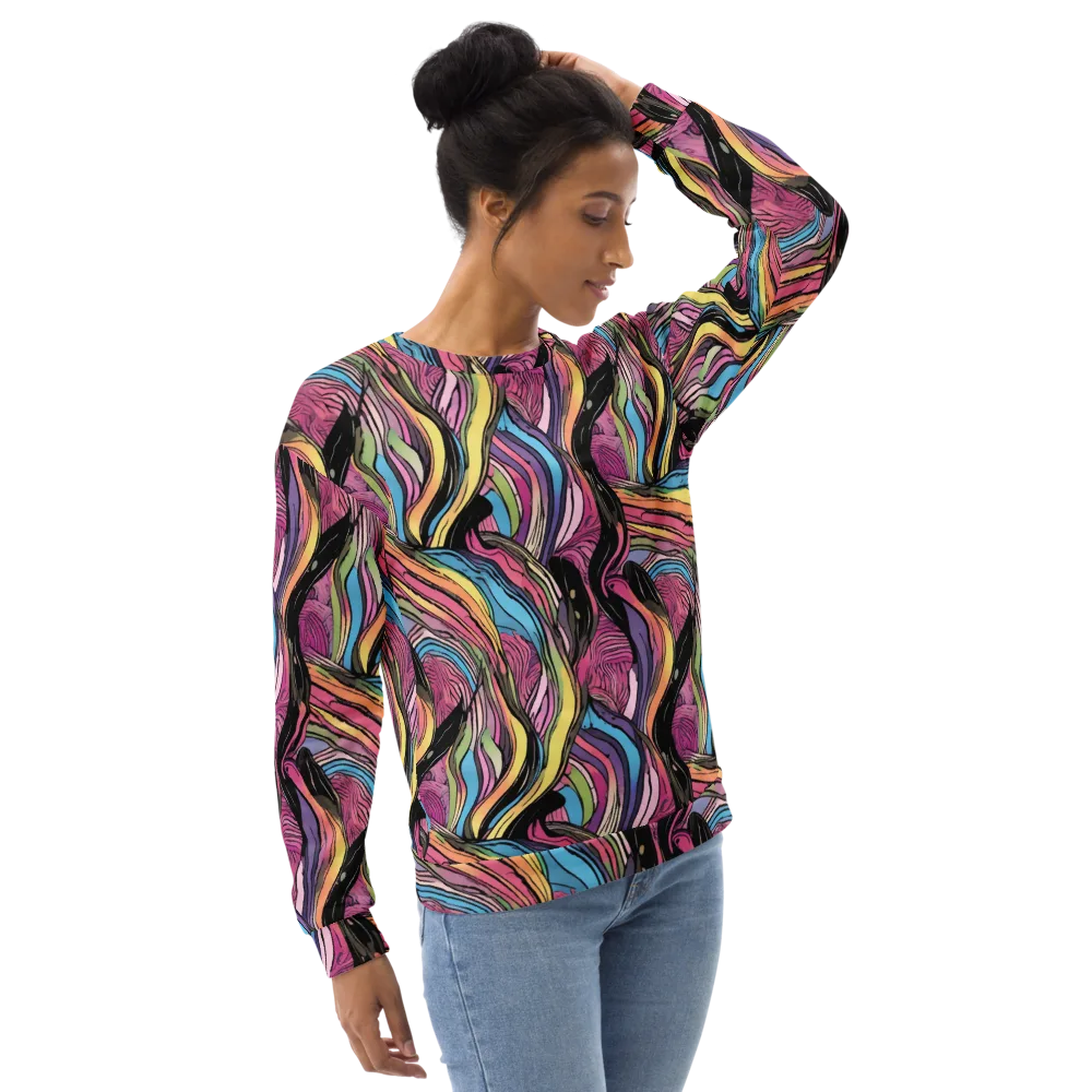 Violet Ribbons on Sweatshirt — Right Front