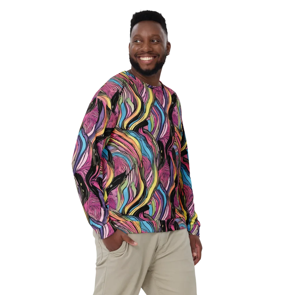 Violet Ribbons on Sweatshirt — Front