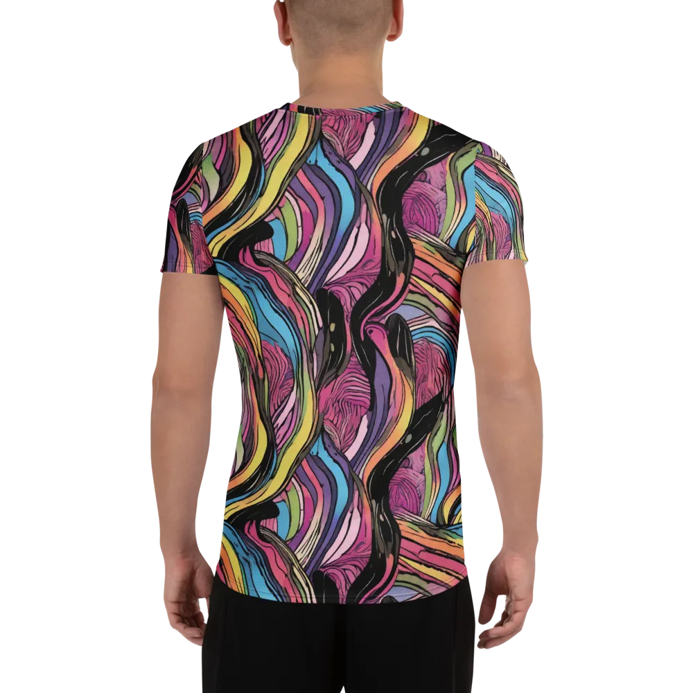 Violet Ribbons on Men's Athletic T-Shirt — Back