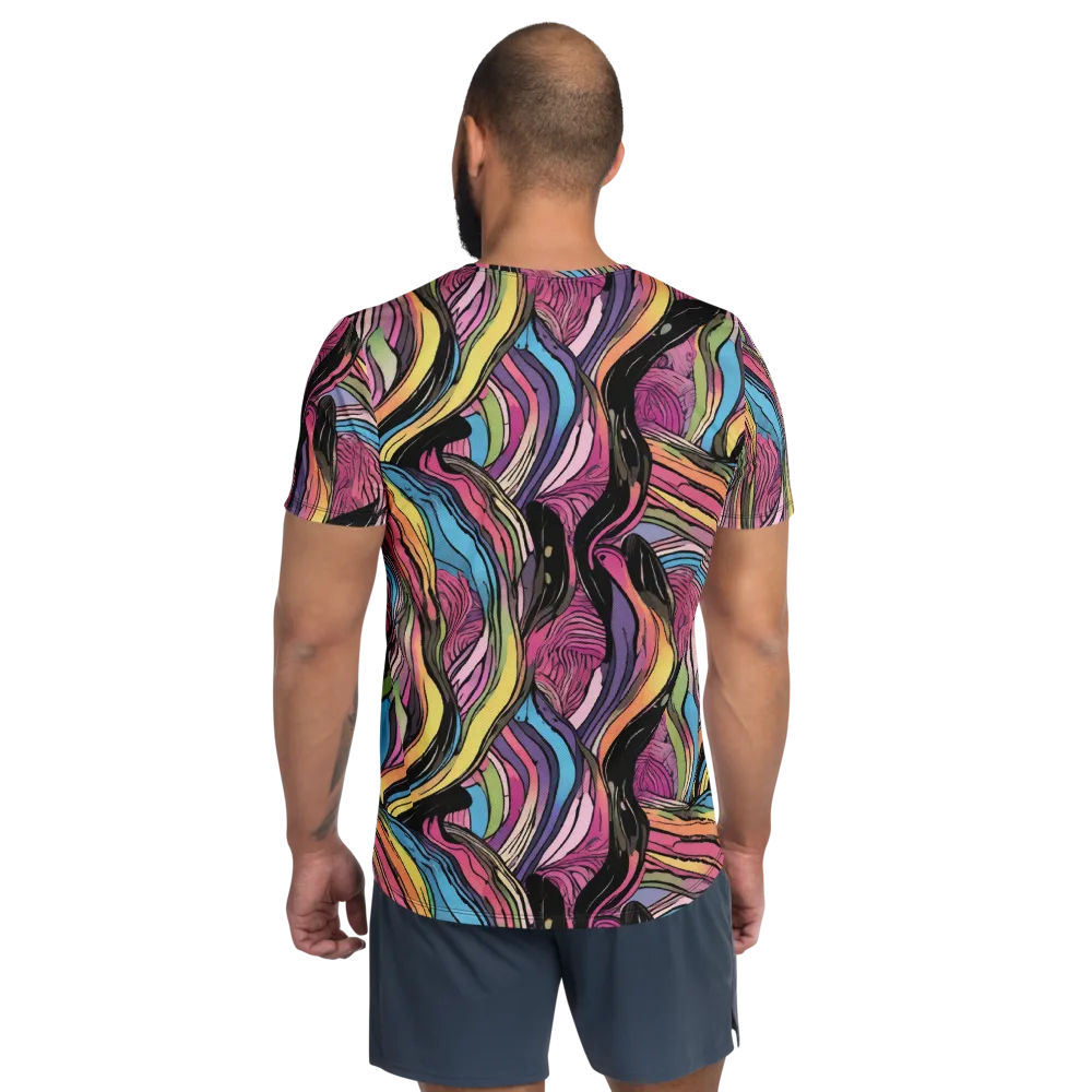 Violet Ribbons on Men's Athletic T-Shirt — Back