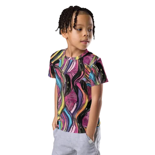 Violet Ribbons on a Kids Crew Neck T-Shirt