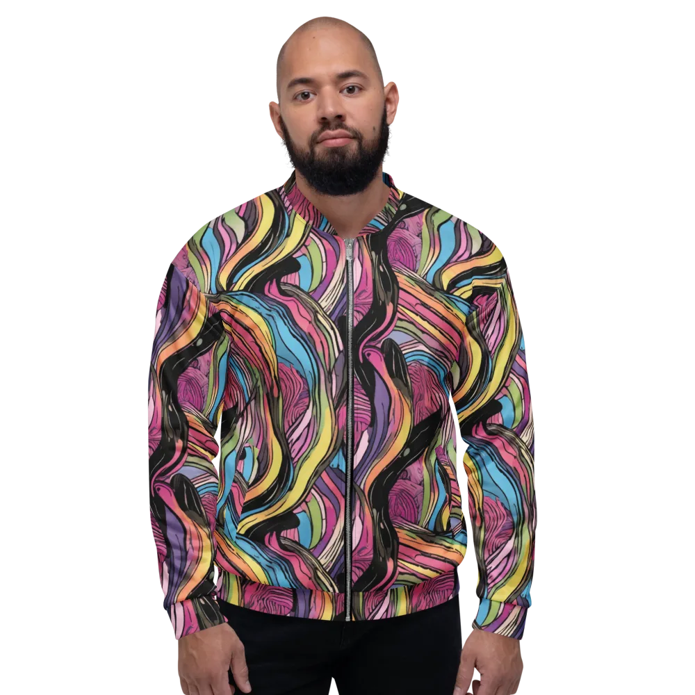 Violet Ribbons on Bomber Jacket — Front