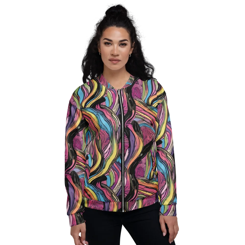 Violet Ribbons on Bomber Jacket — Front