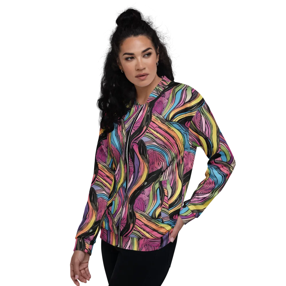 Violet Ribbons on Bomber Jacket — Left