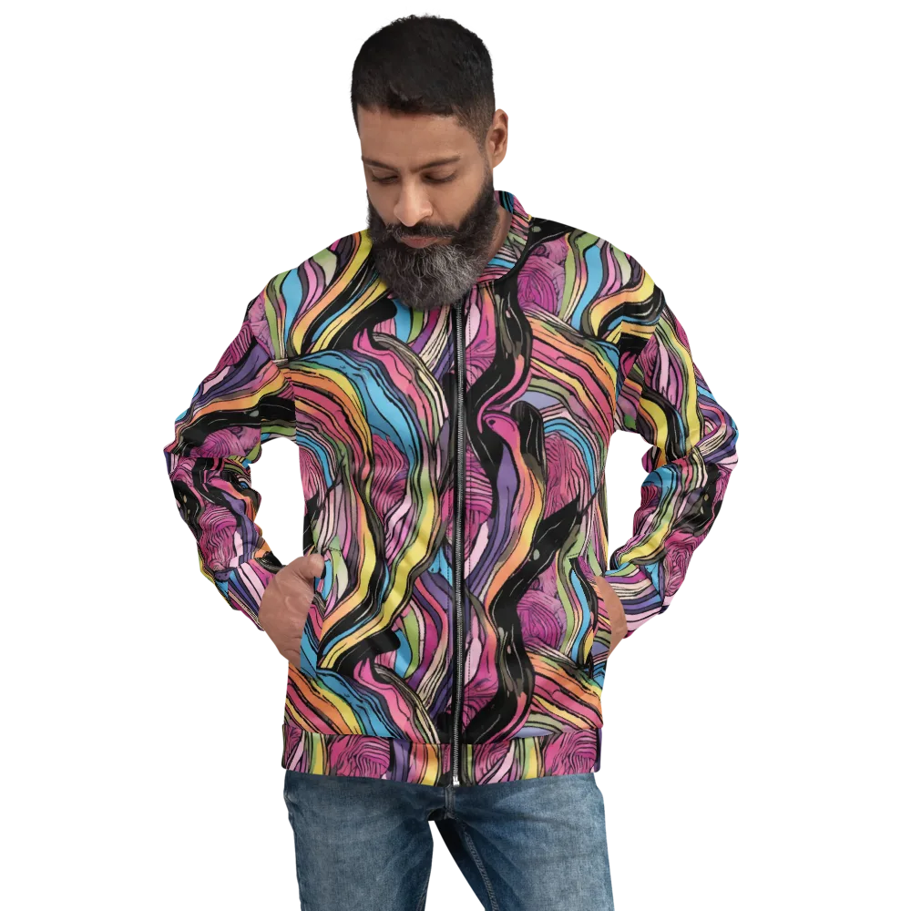 Violet Ribbons on Bomber Jacket — Front