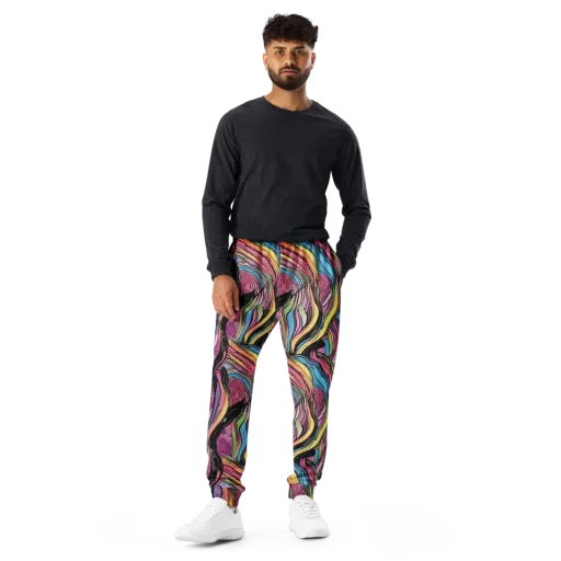 Violet Ribbons on a Men's Joggers