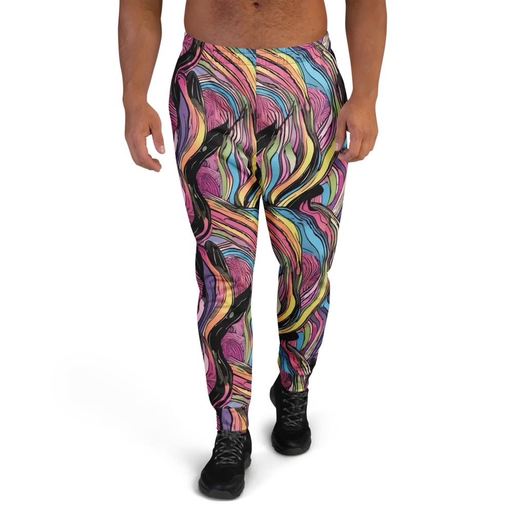 Violet Ribbons on Men's Joggers — Front