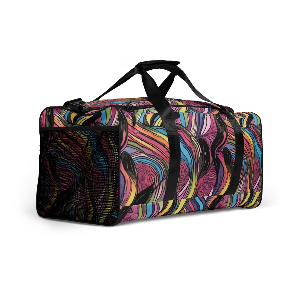 Violet Ribbons on Duffle Bag — Right Front