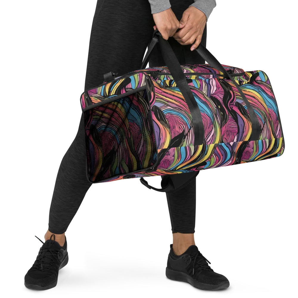 Violet Ribbons on Duffle Bag — Right Front