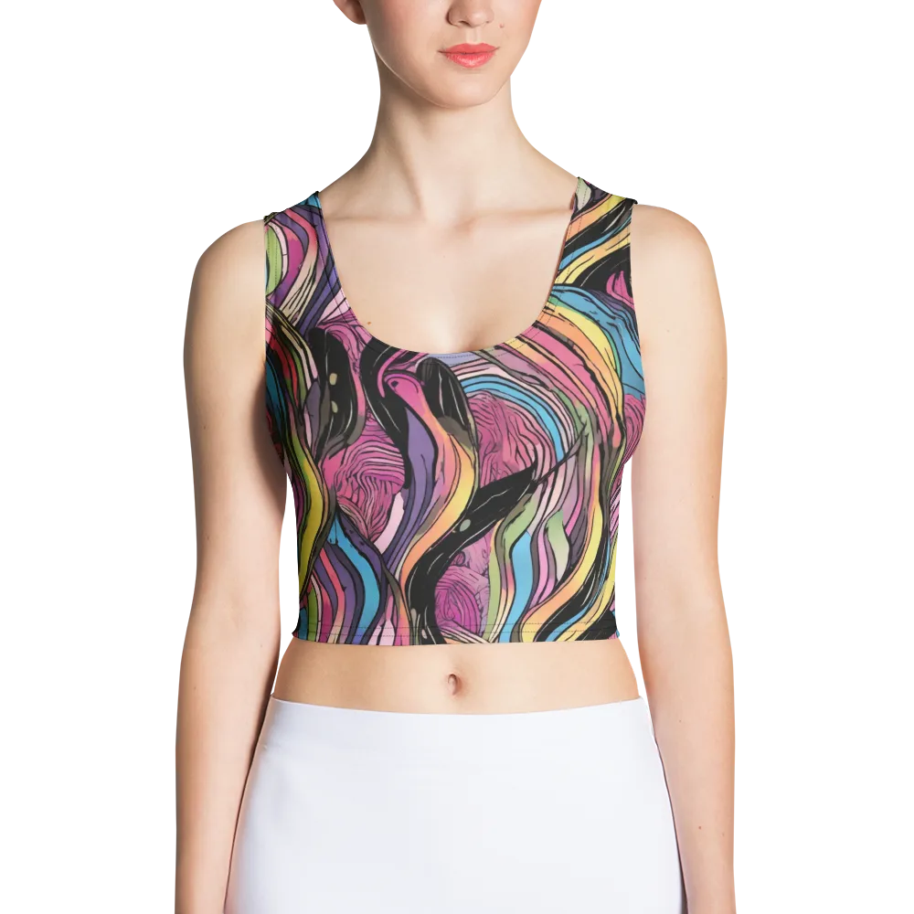 Violet Ribbons on Crop Top — Front