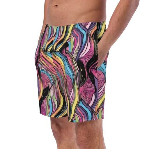 Violet Ribbons on a Swim Trunks