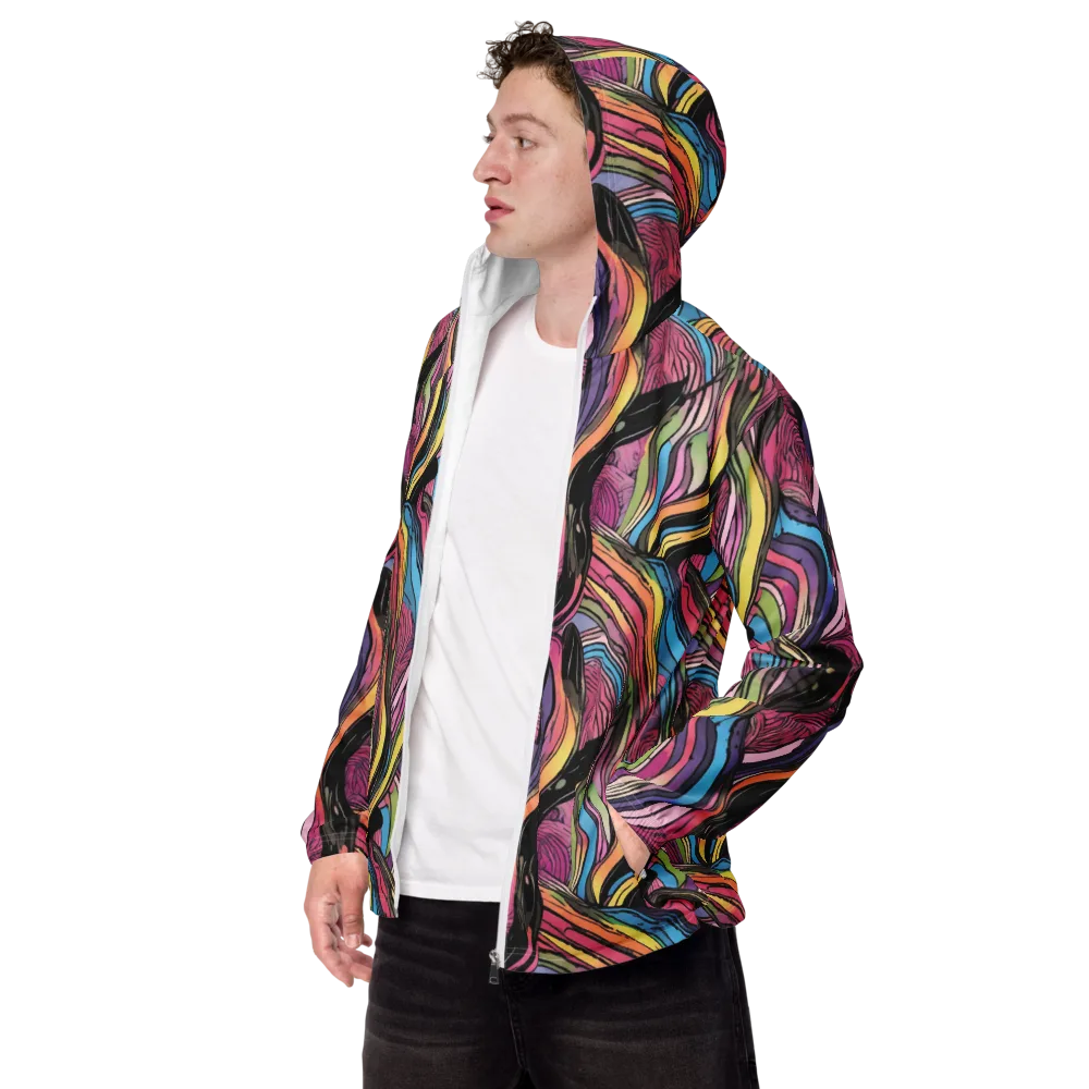 Violet Ribbons on Men's Windbreaker — Left Front