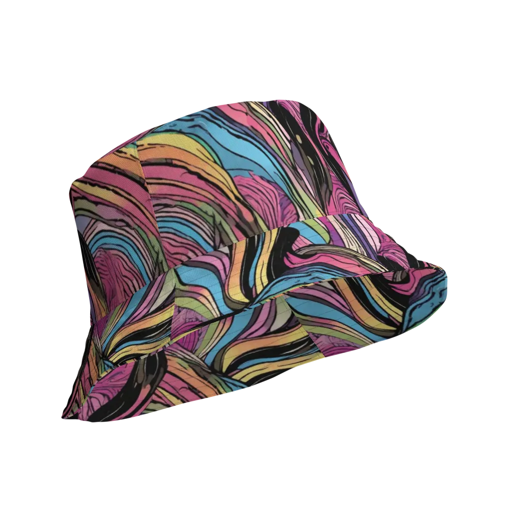 Violet Ribbons on Reversible Bucket Hat — Product details Outside
