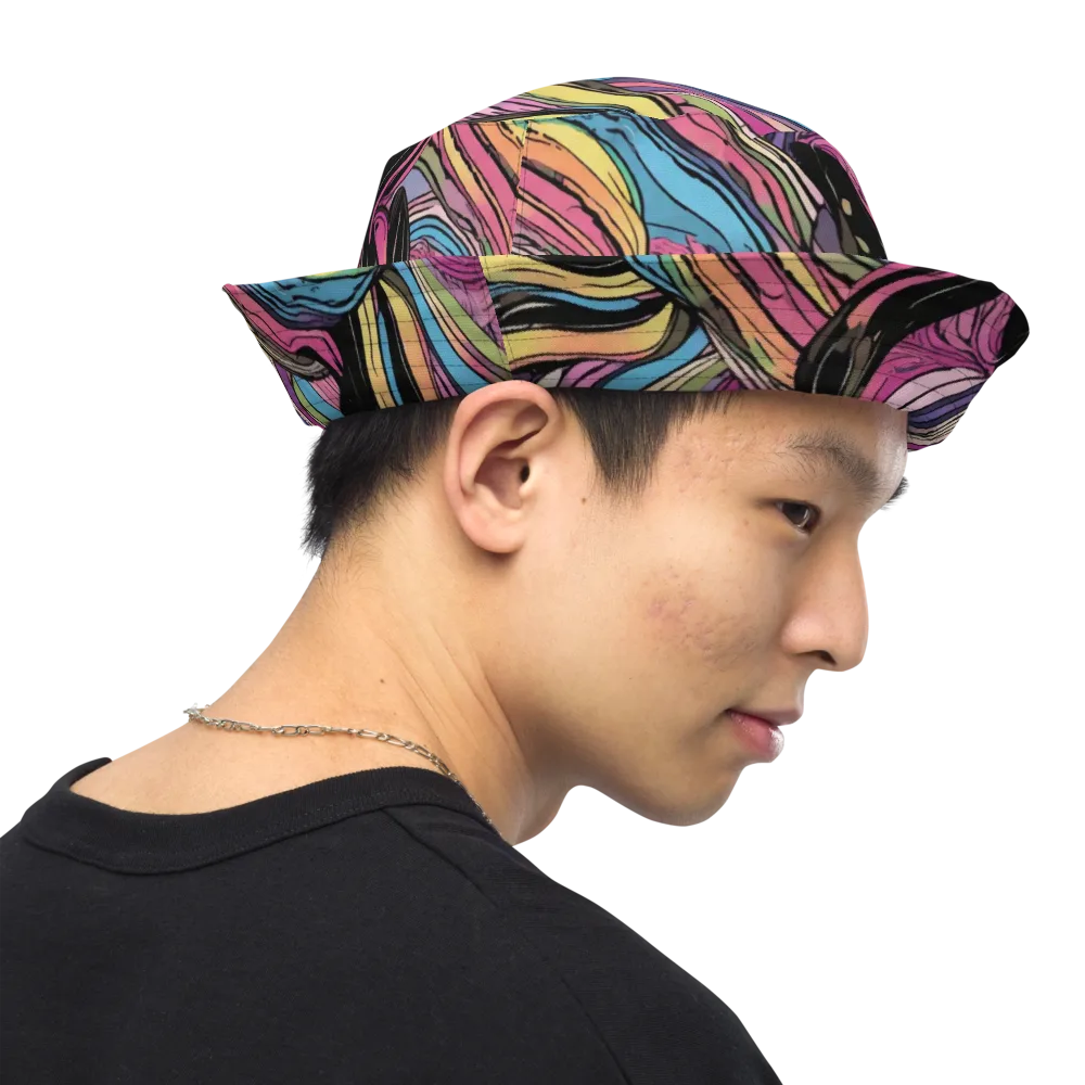 Violet Ribbons on Reversible Bucket Hat — Right Outside