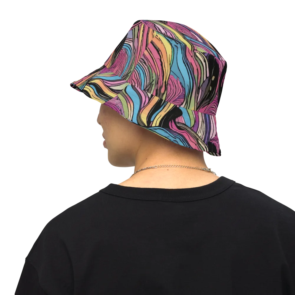 Violet Ribbons on Reversible Bucket Hat — Back Inside