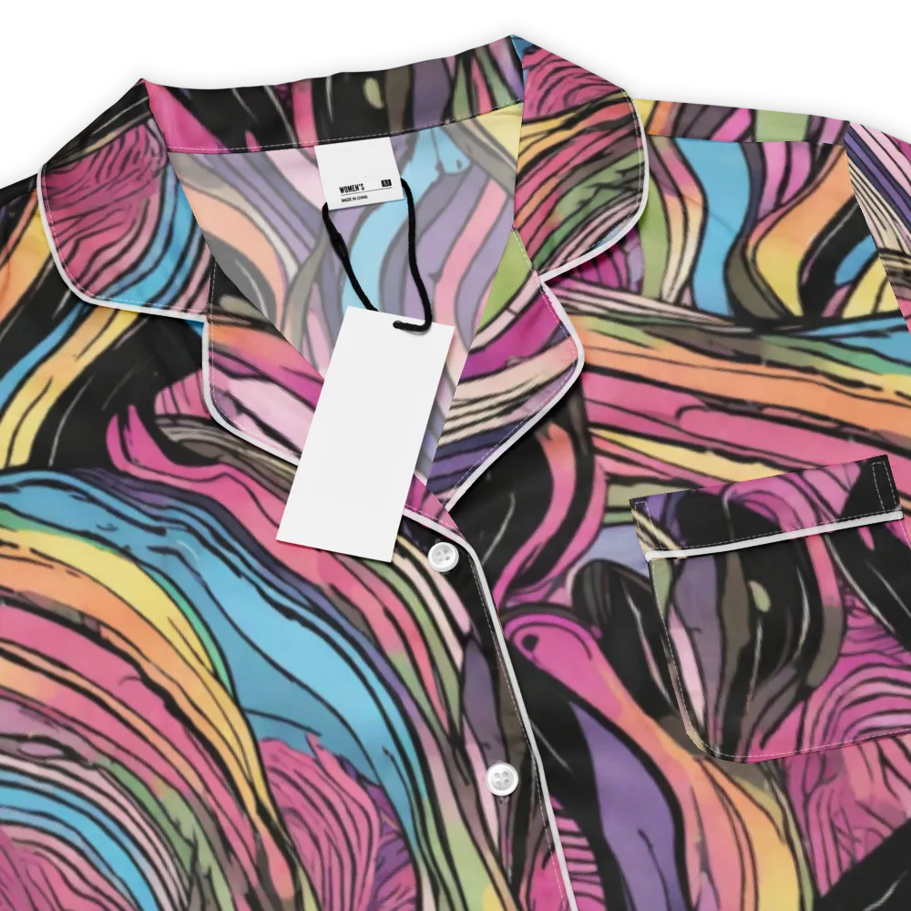 Violet Ribbons on Women's Short Sleeve Pajama Top — Product details