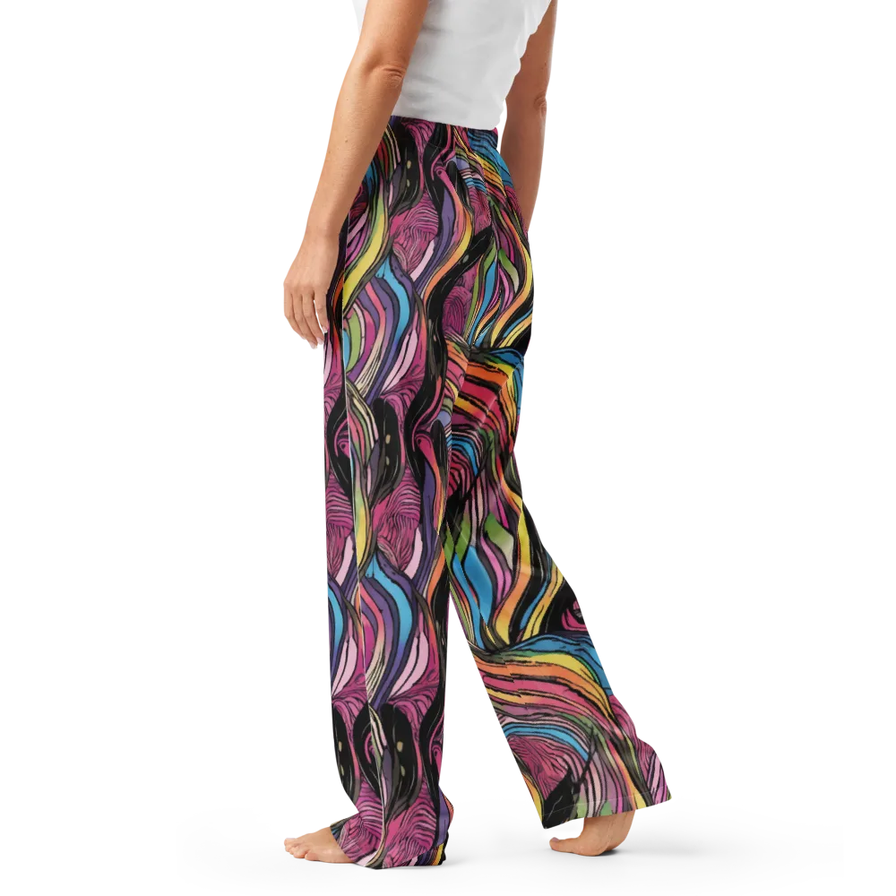 Violet Ribbons on Women's Pajama Pants — Left