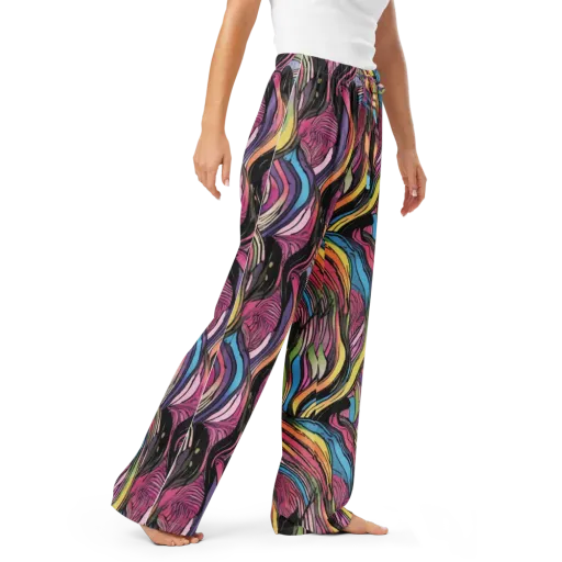 Violet Ribbons on a Women's Pajama Pants