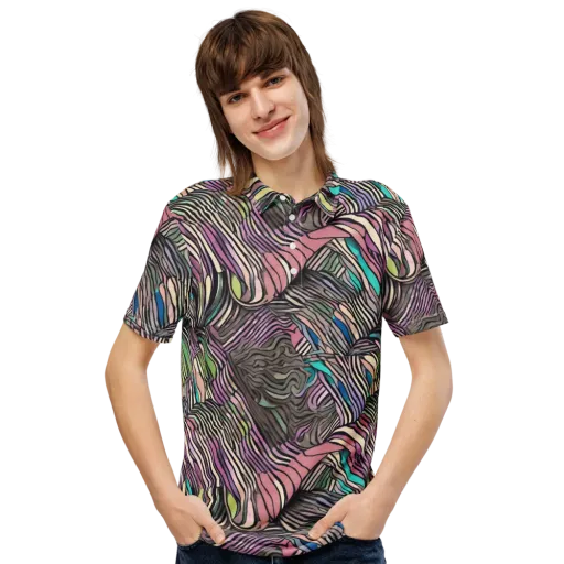 Striated Reverie on a Men's Slim Fit Polo Shirt