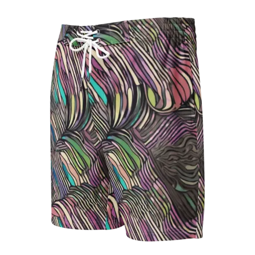Striated Reverie on a Men's Board Shorts
