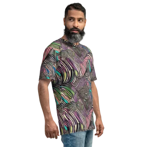 Striated Reverie on a Men's Crew Neck T-Shirt