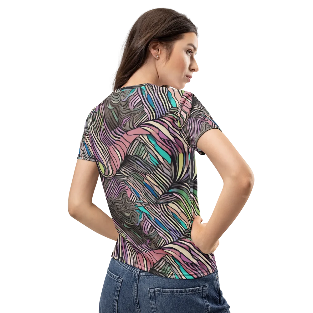 Striated Reverie on Women's Crew Neck T-Shirt — Back