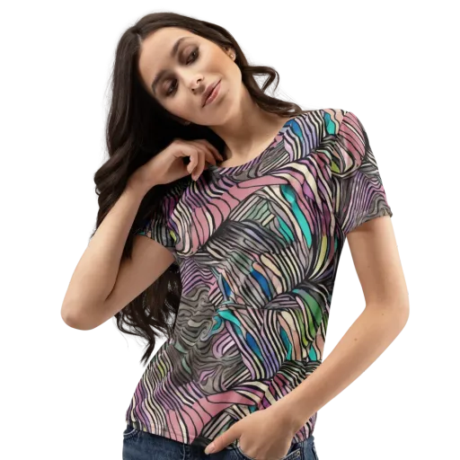 Striated Reverie on a Women's Crew Neck T-Shirt