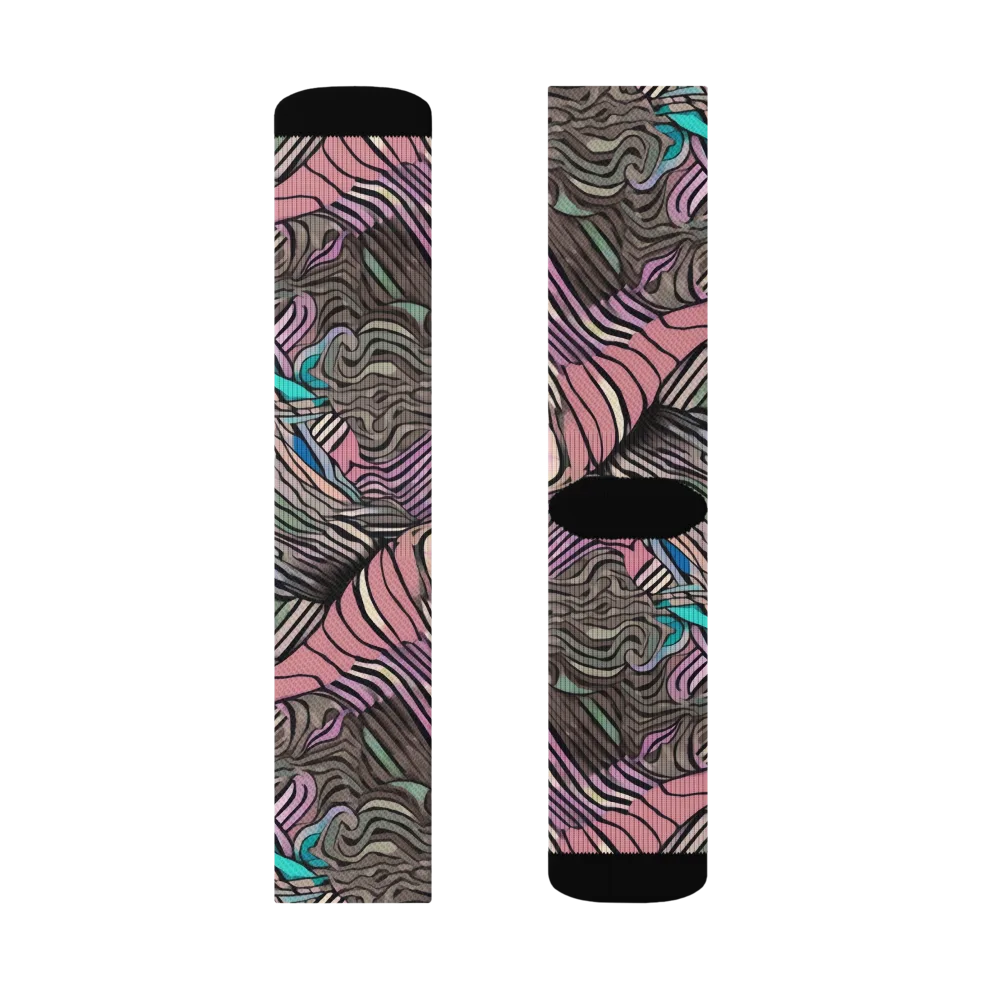 Striated Reverie on Socks — Left Sock